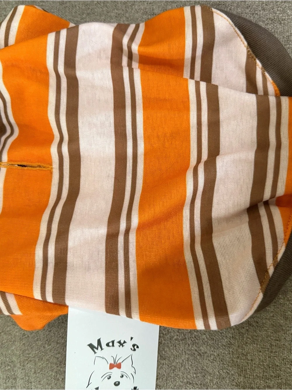 Pet Polo Shirt for Dogs - Orange & Brown Striped